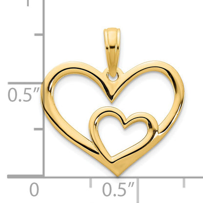 14k Heart in Heart Pendant