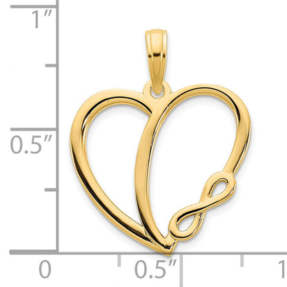 14k Infinity Heart Charm