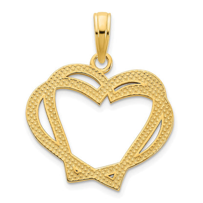 14k  Heart in a Heart Pendant