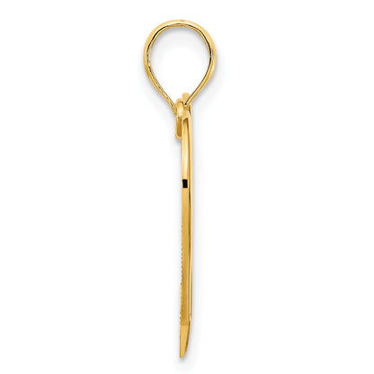 14k Open Heart Pendant