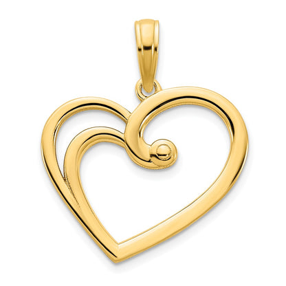 14k Fancy Open Heart Pendant