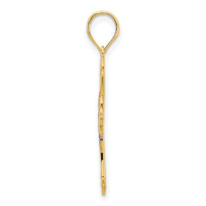 14k Fancy Leaves Cross Pendant