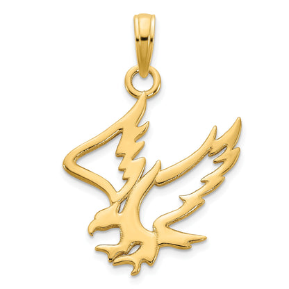 14k Cut-out Flying Eagle Pendant