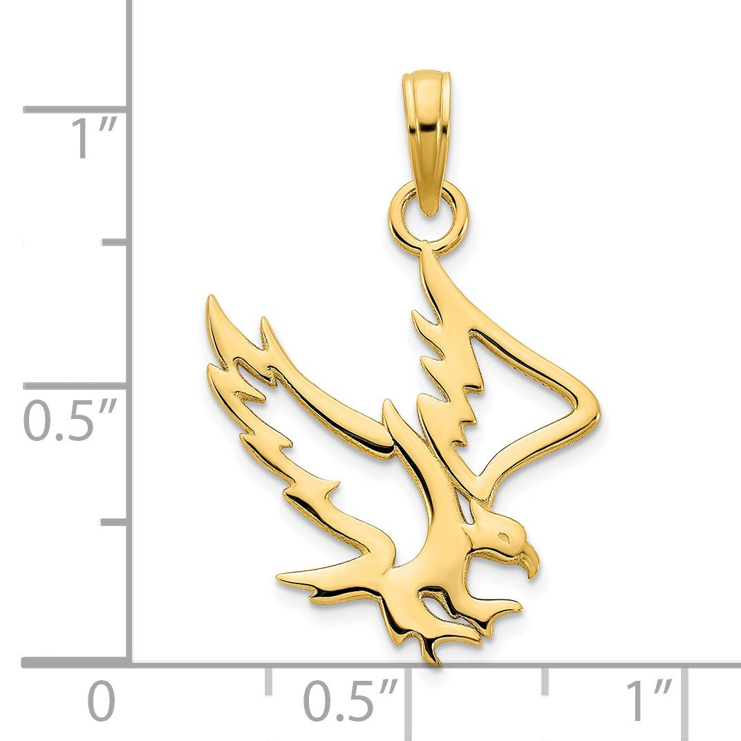 14k Cut-out Flying Eagle Pendant
