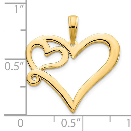 14k Heart in Heart Pendant
