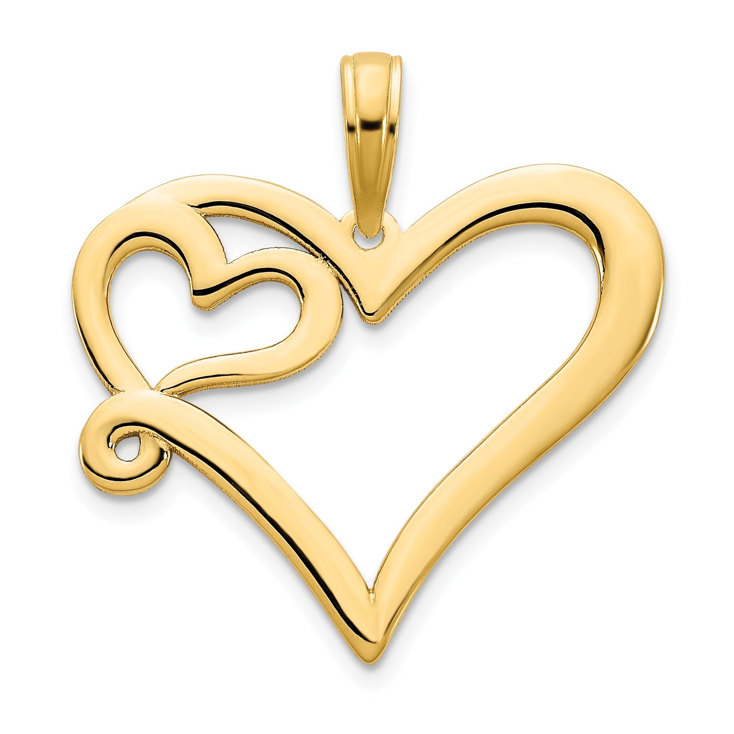 14k Heart in Heart Pendant