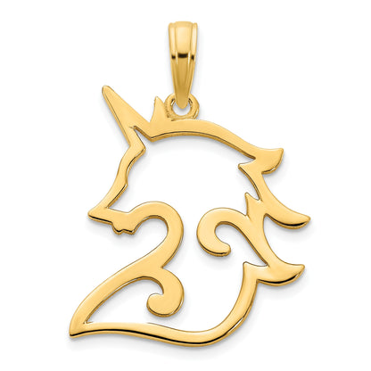 14k Cut-out Unicorn Pendant