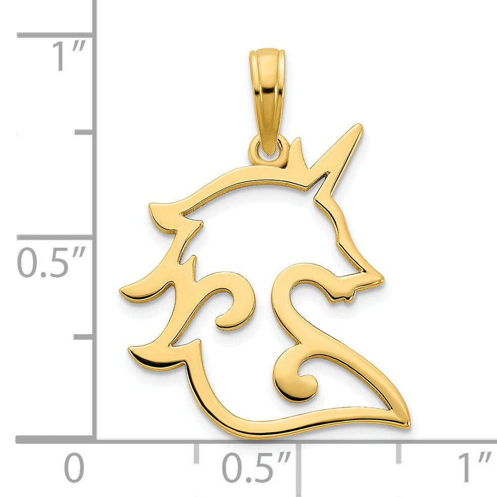 14k Cut-out Unicorn Pendant