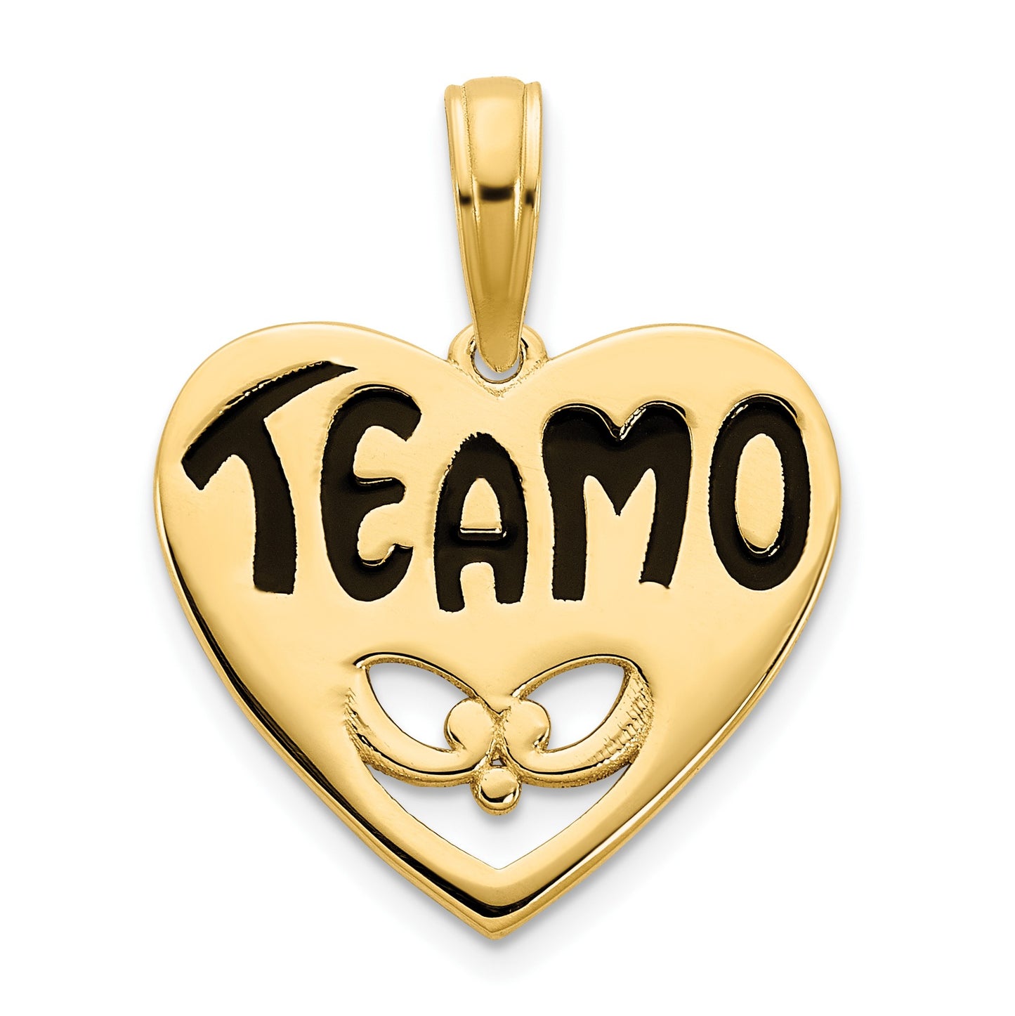 14k Black Epoxy TE AMO Heart Charm