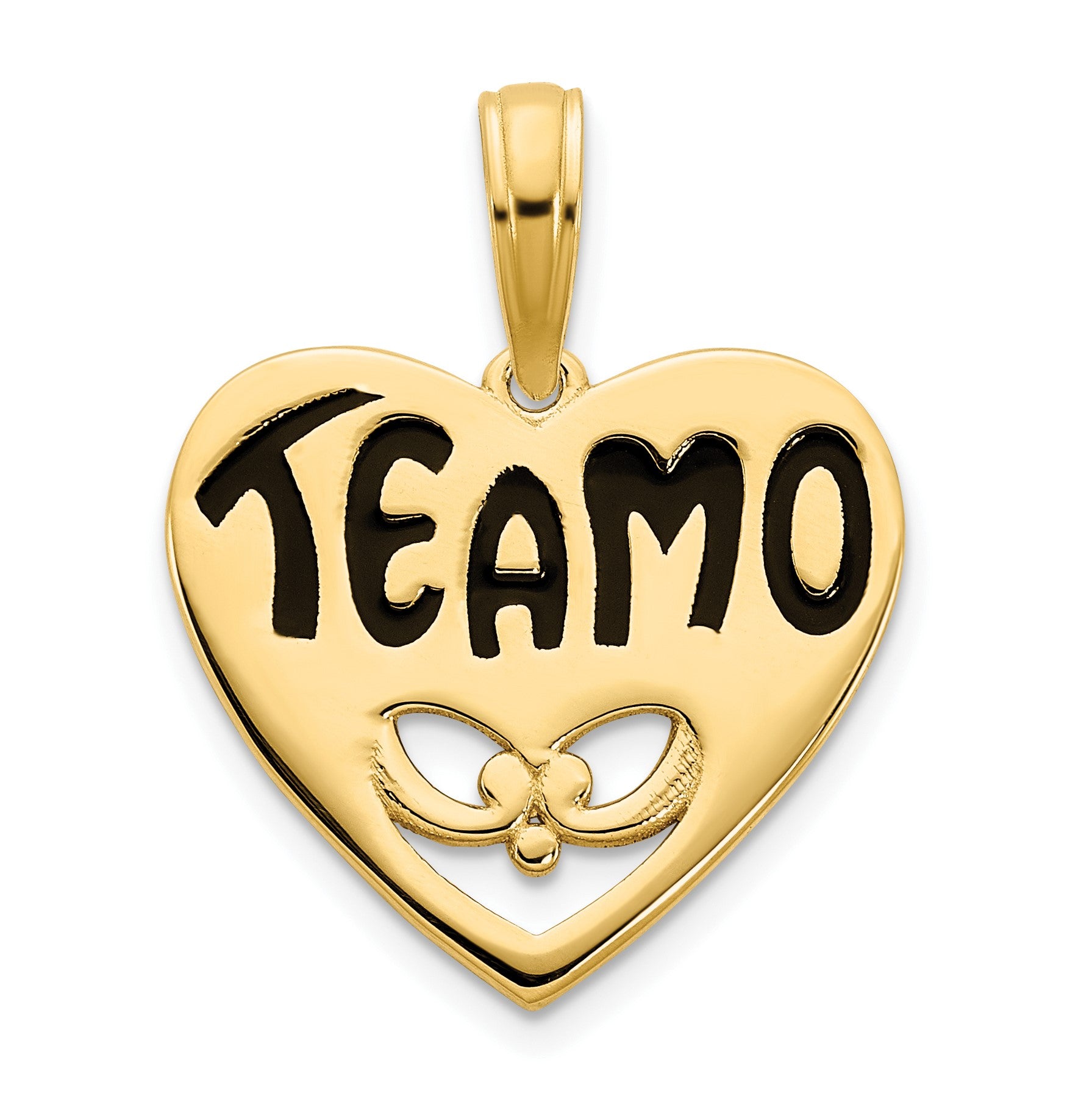 14k Black Epoxy TE AMO Heart Charm