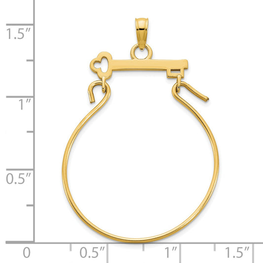 14k Key Charm Holder Pendant
