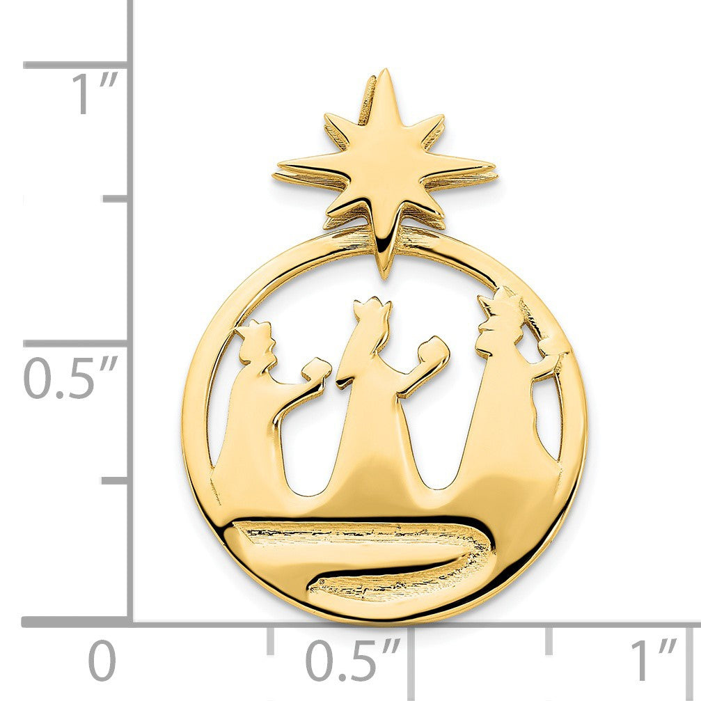 14k Polished Three Wise Men and North Star Chain Slide