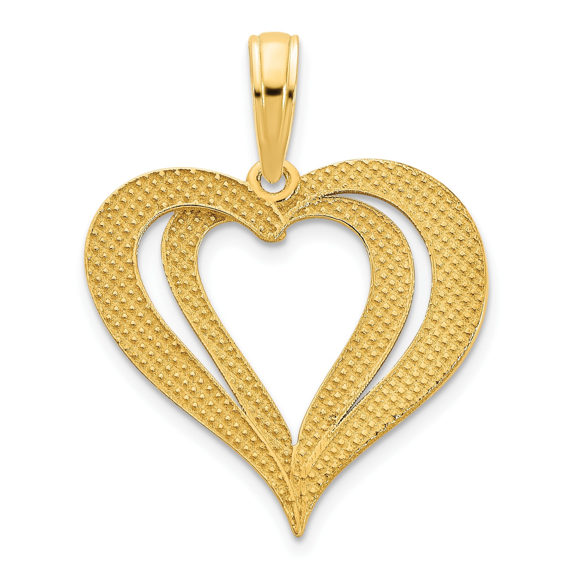 14k Fancy Two Hearts Pendant