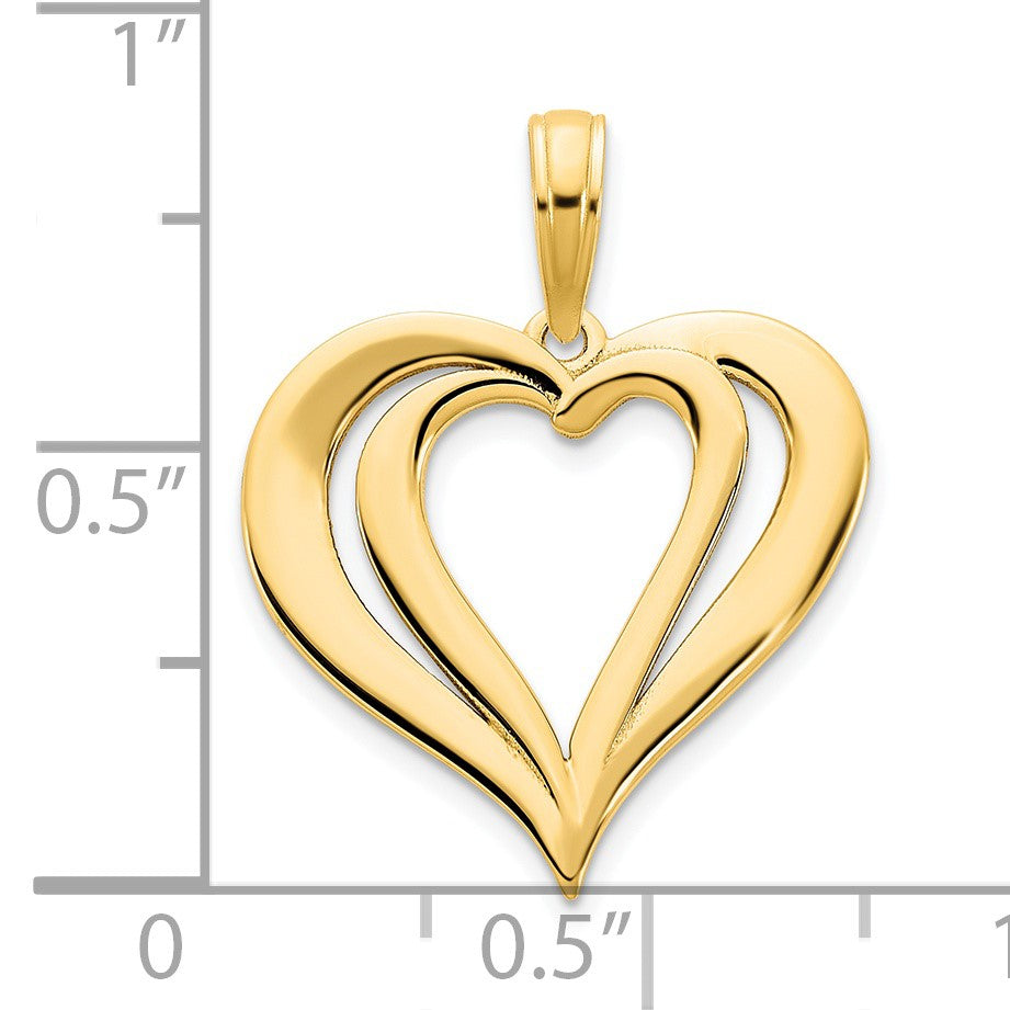 14k Fancy Two Hearts Pendant