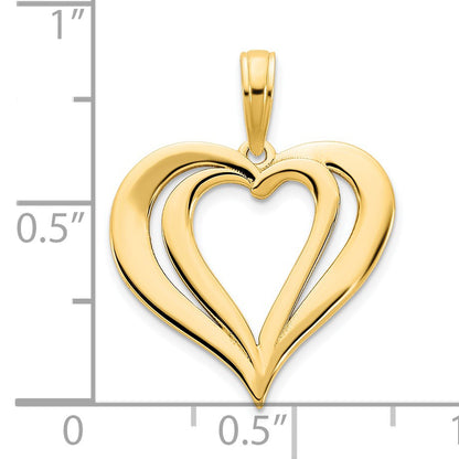 14k Fancy Two Hearts Pendant