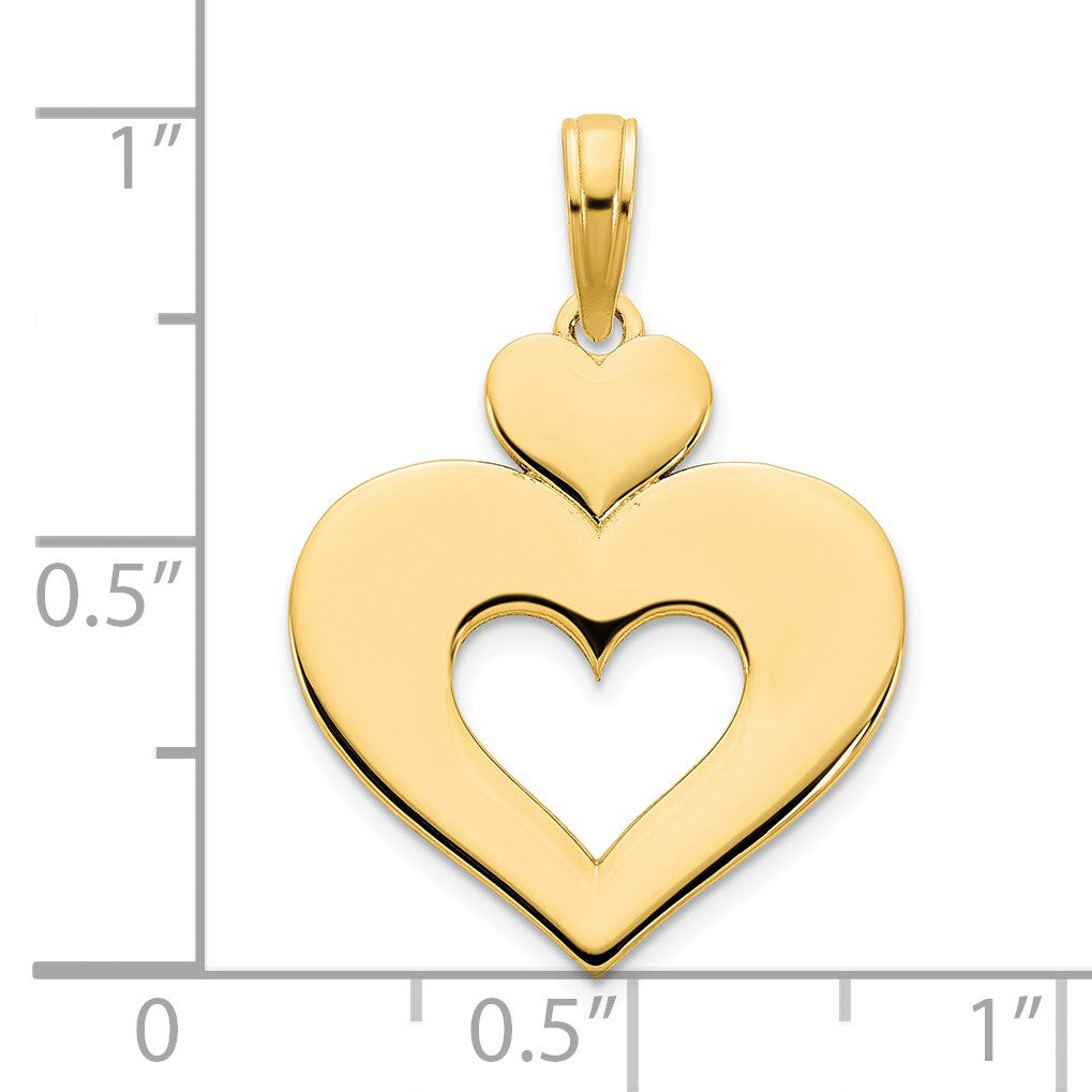 14k Cut-out Heart Pendant