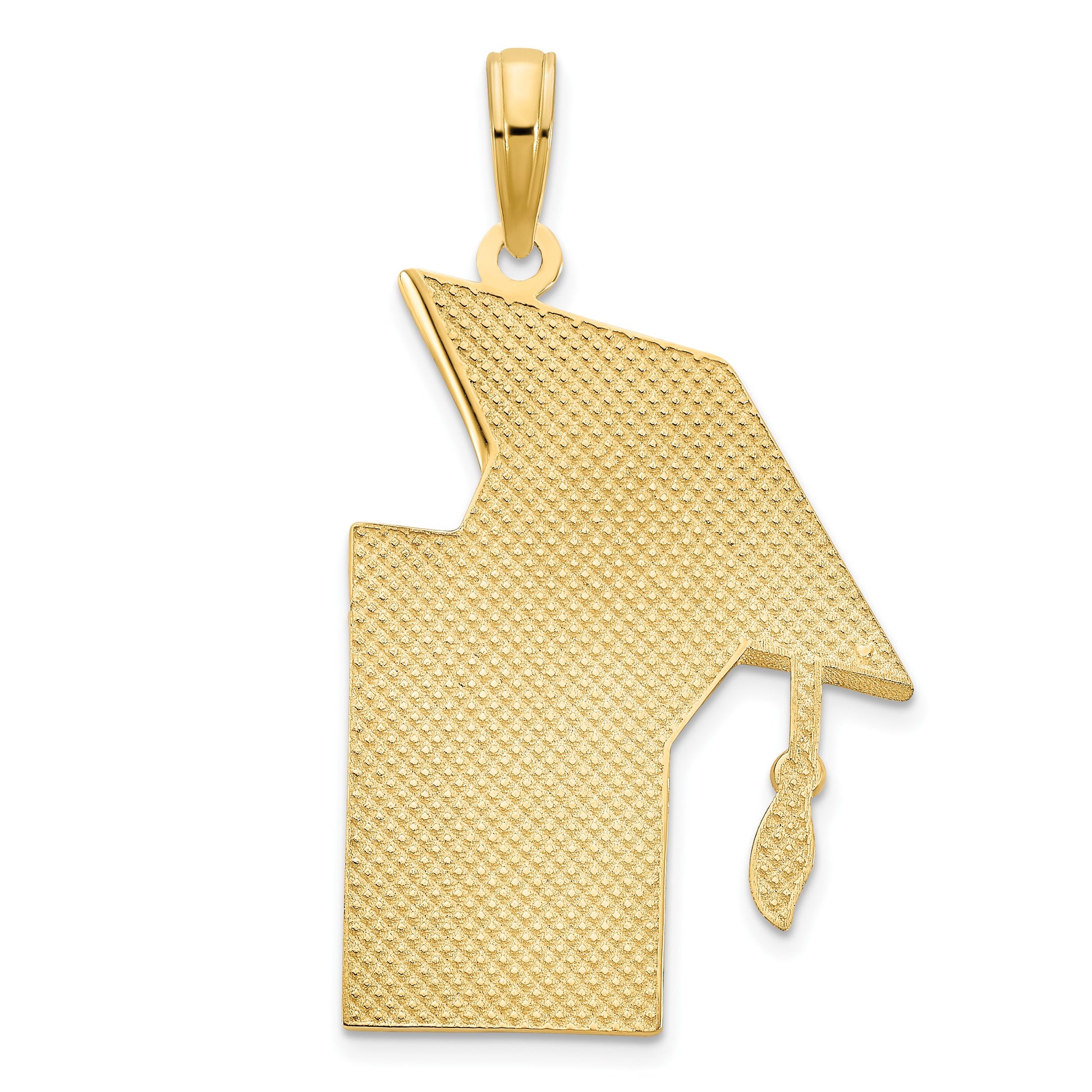 14k Black Epoxy Graduation Cap and DIPLOMA Pendant