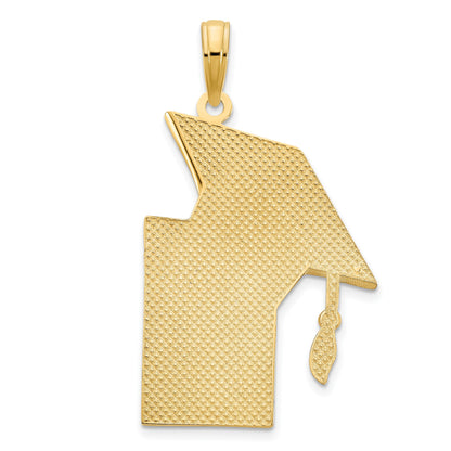 14k Black Epoxy Graduation Cap and DIPLOMA Pendant