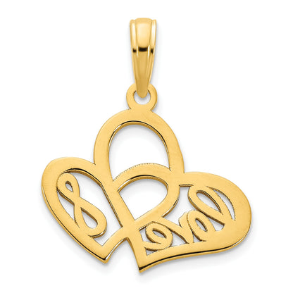 14k LOVE Infinity Symbol Heart Charm