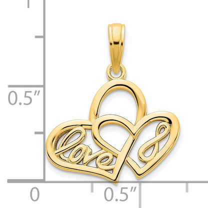14k LOVE Infinity Symbol Heart Charm