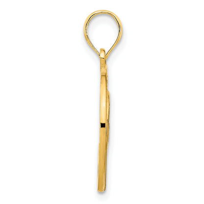 14k Heart in Circle Pendant