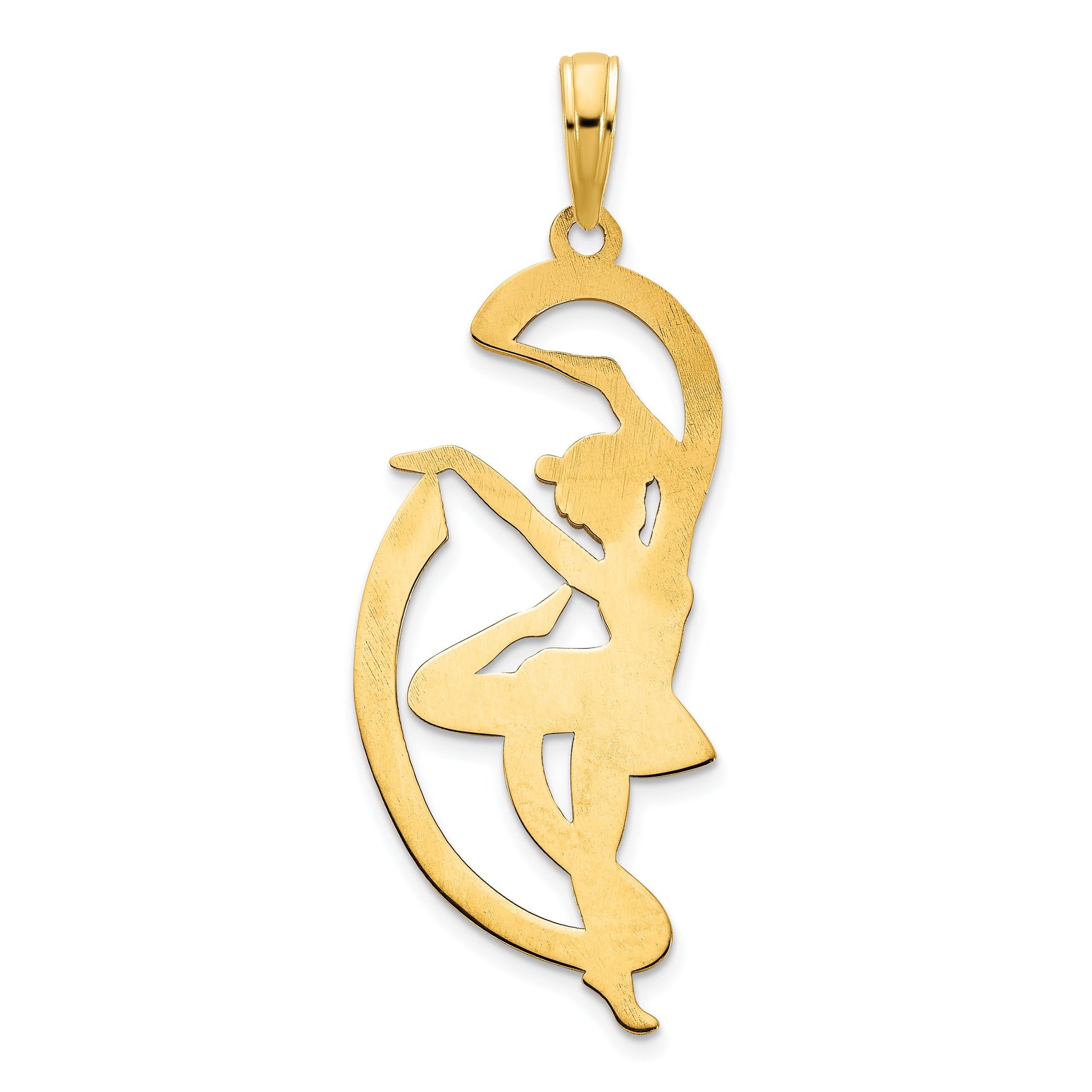 14k Gymnast with Ribbon Pendant