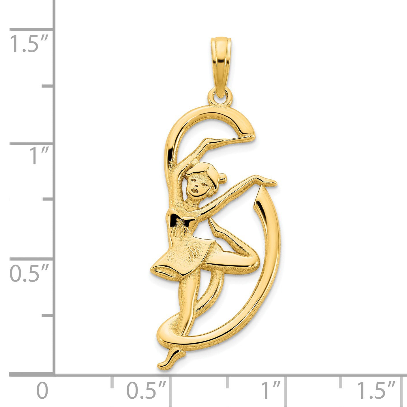 14k Gymnast with Ribbon Pendant