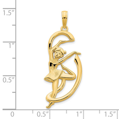 14k Gymnast with Ribbon Pendant