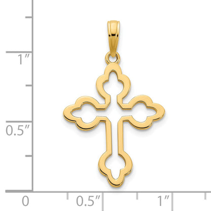 14k Budded Cross Charm