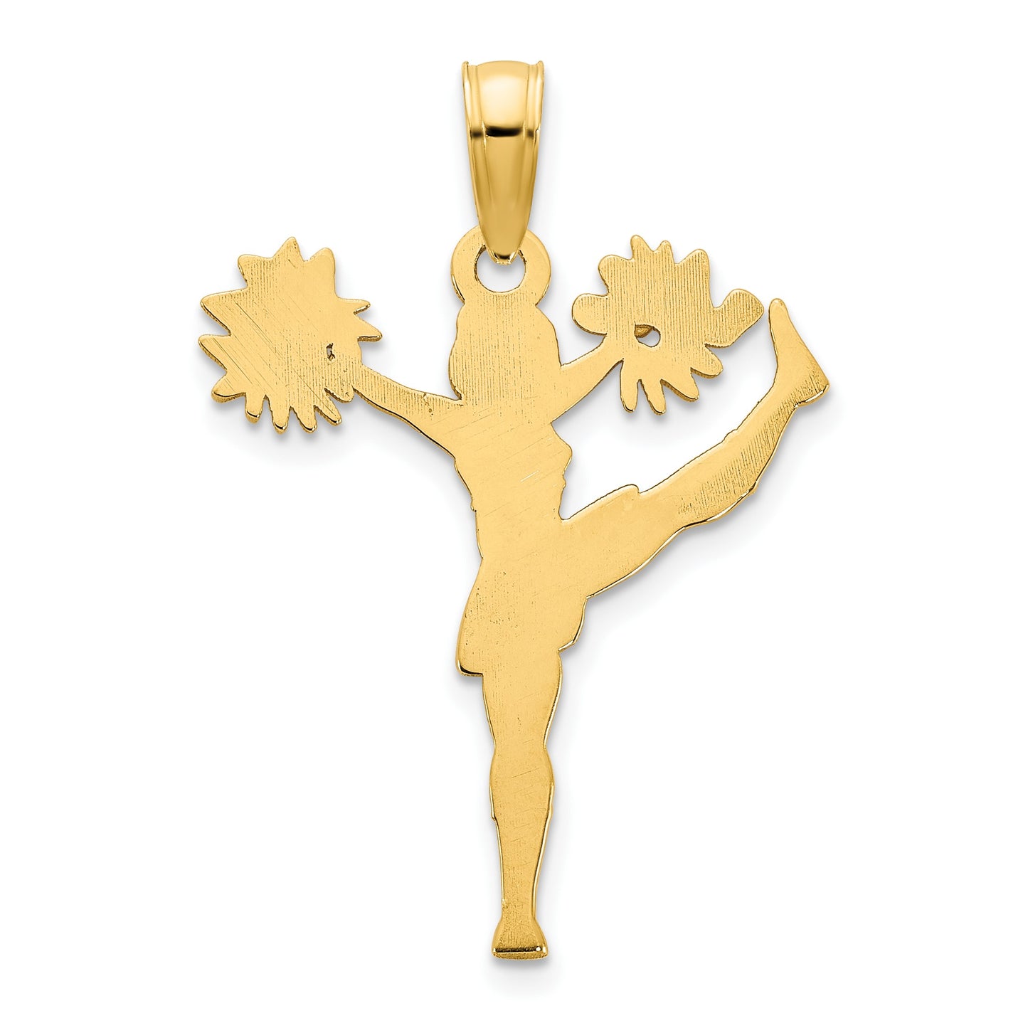 14k Cheerleader Kicking with Pom-Poms Charm