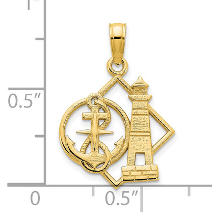 14k Lighthouse and Anchor Charm