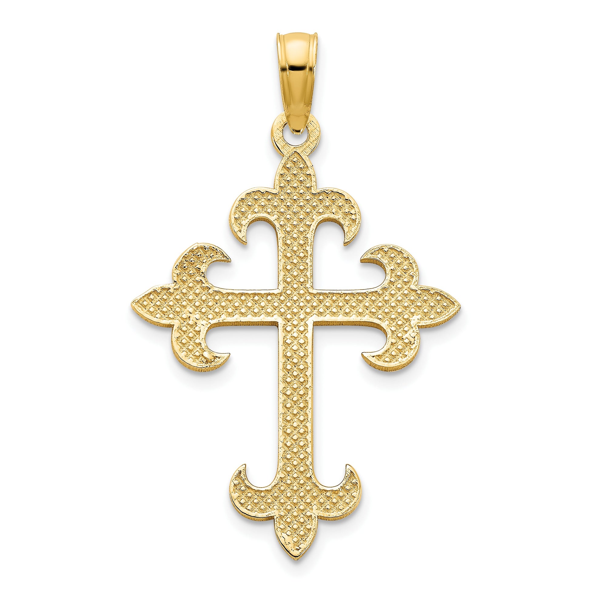 14k Fleur de Lis Cross Charm