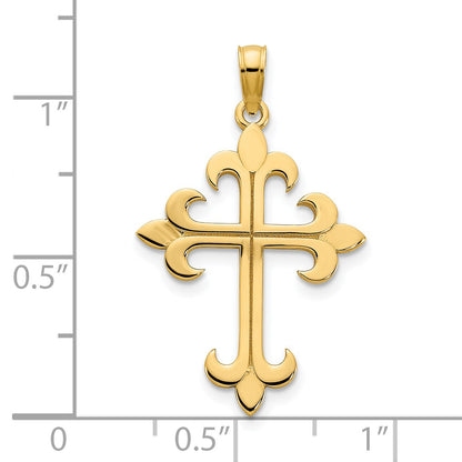 14k Fleur de Lis Cross Charm
