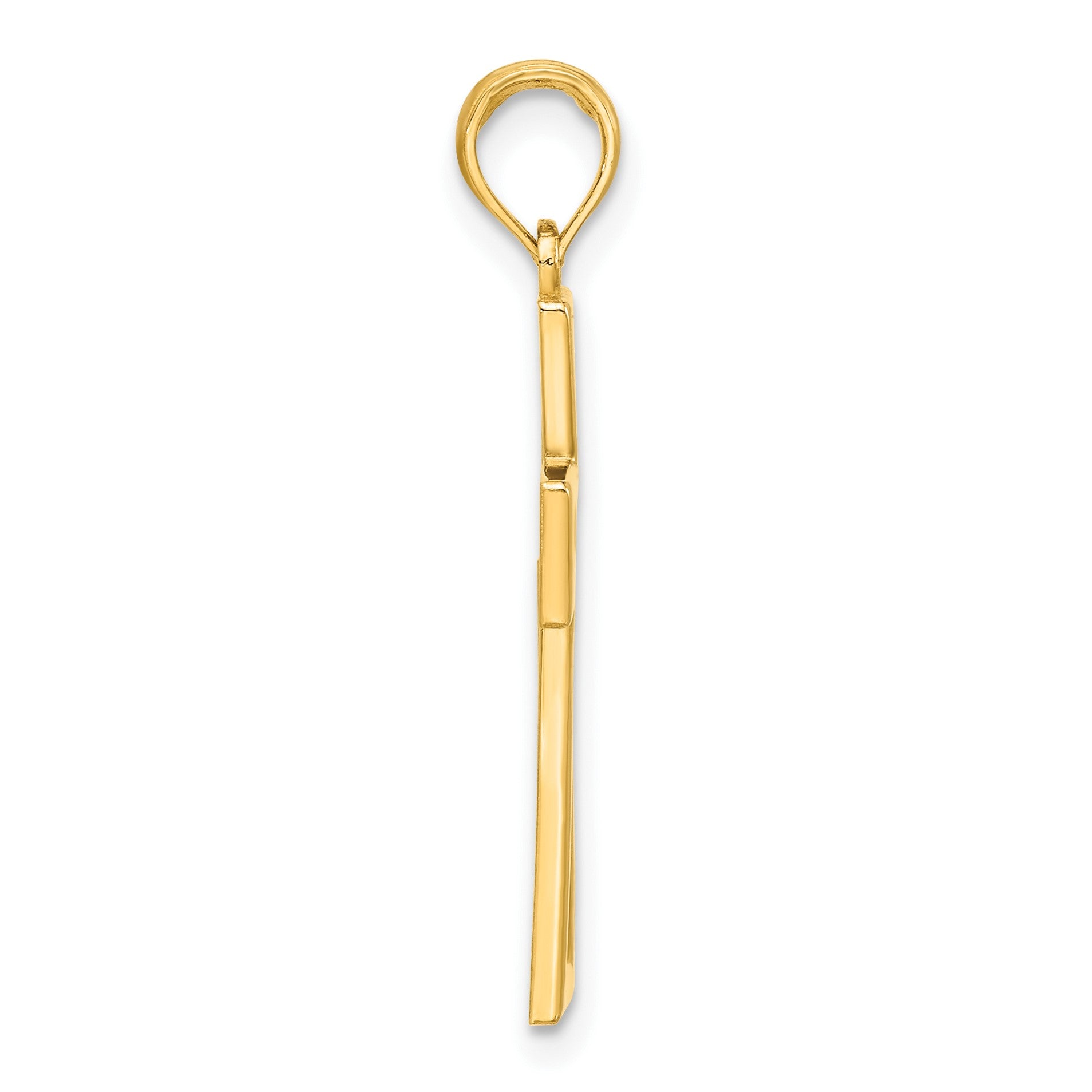 14k Polished Cut-out Cross Pendant