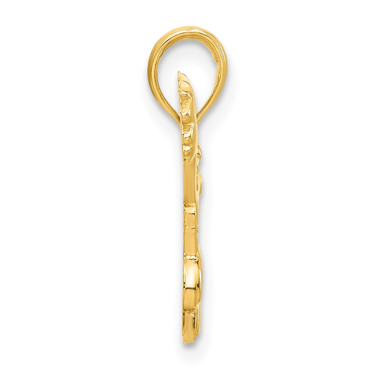 14k Polished Cheerleader Jumping with Pom-Poms Pendant