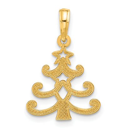 14k Polished Christmas Tree Pendant