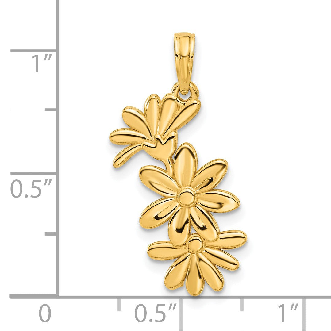 14k Polished Floral Pendant