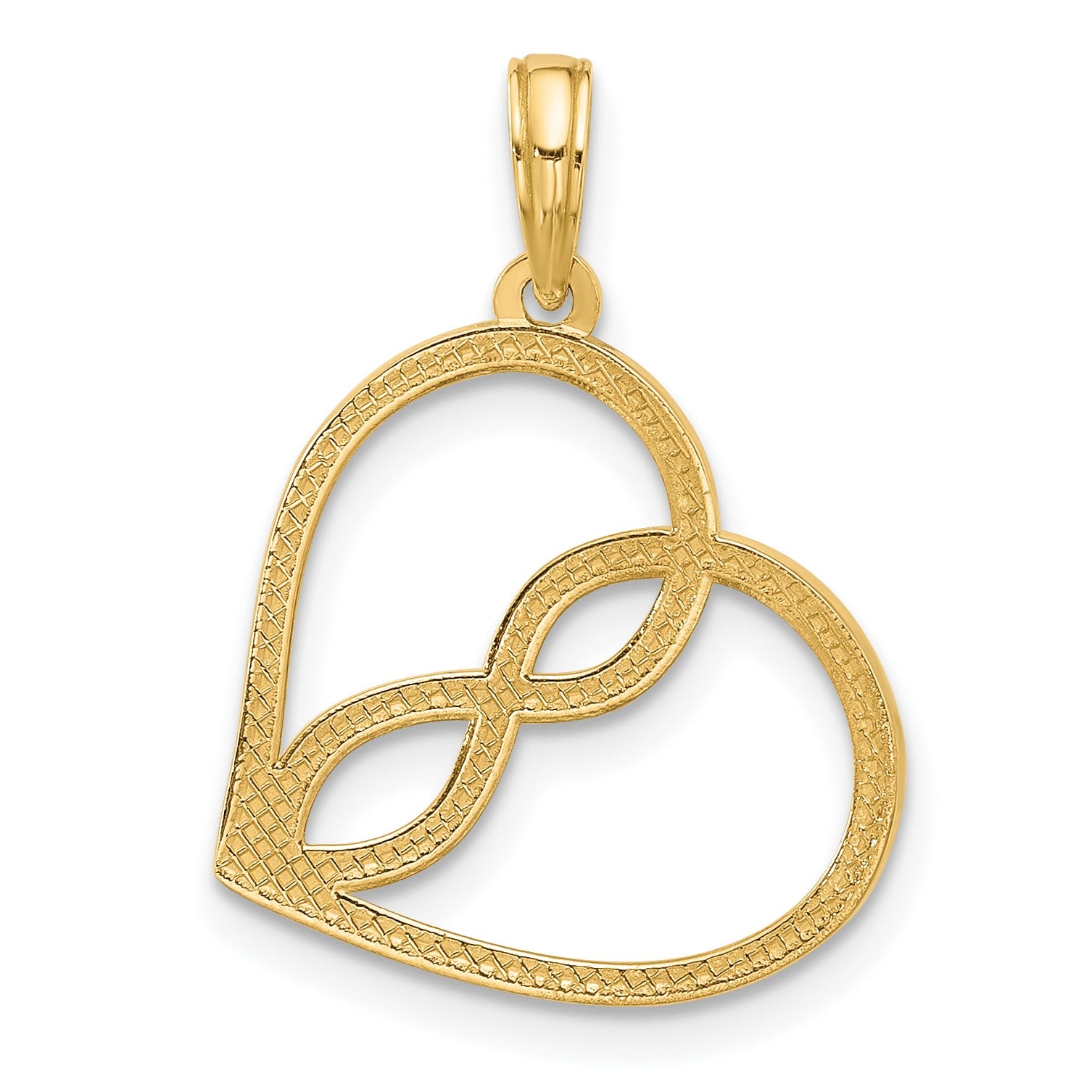 14k Fancy Infinity Heart Charm