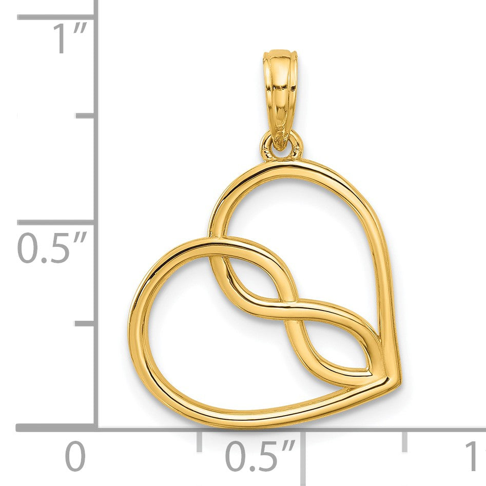 14k Fancy Infinity Heart Charm