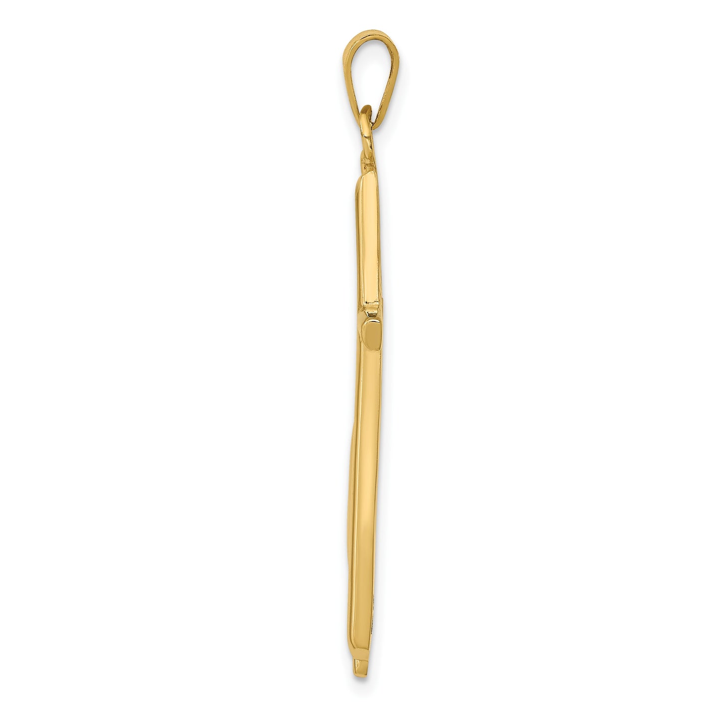 14K Polished Cross with Drape Pendant