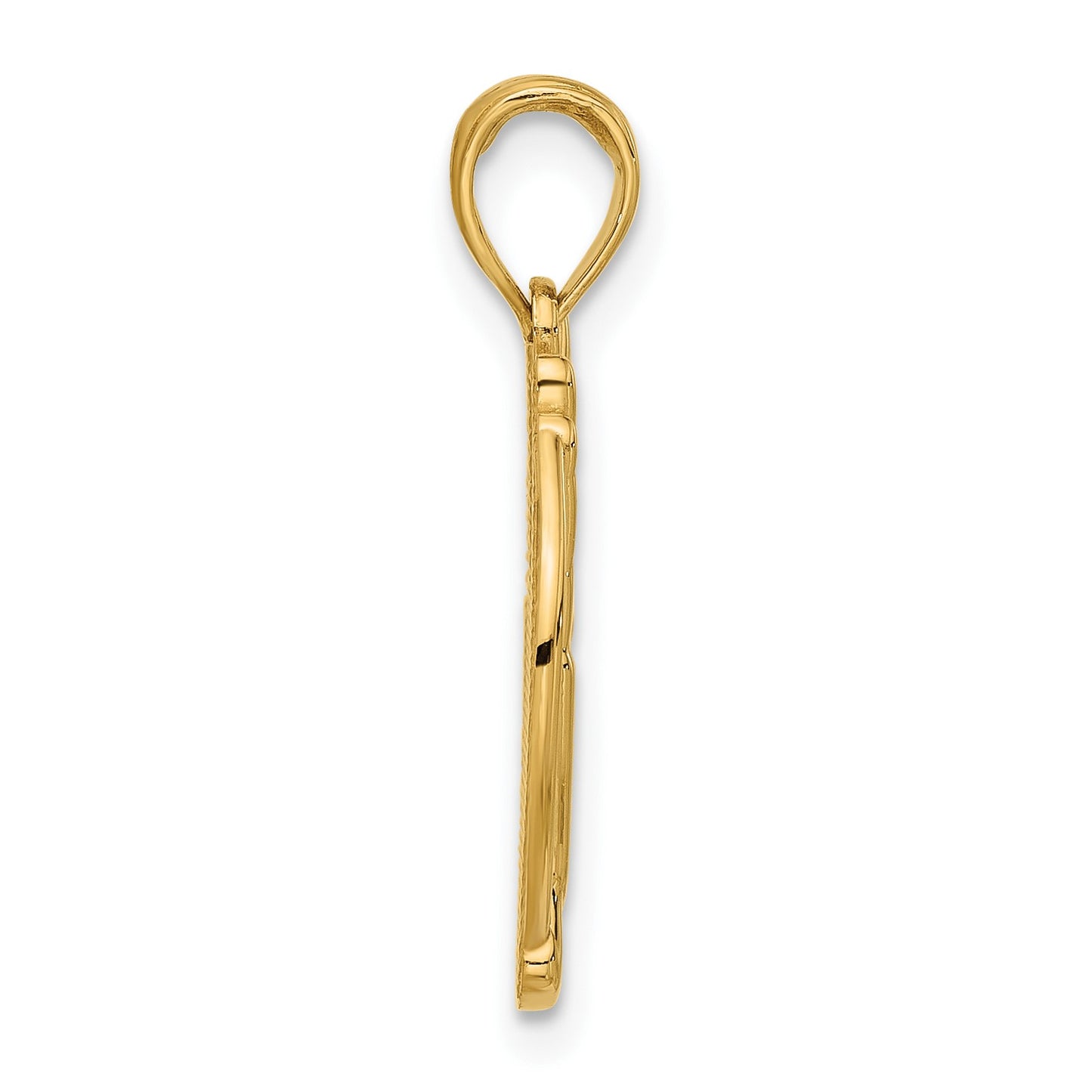 14K Polished Live Long and Prosper Hand Gesture in Circle Charm