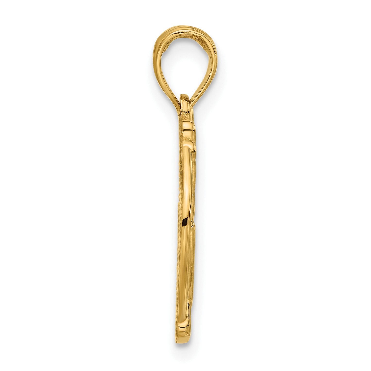 14K Polished Live Long and Prosper Hand Gesture in Circle Charm