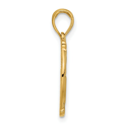 14K Polished Live Long and Prosper Hand Gesture in Circle Charm