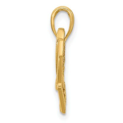 14K Fancy Heart and Ribbon Charm