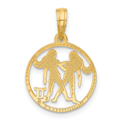 14K Polished Round Gemini Pendant