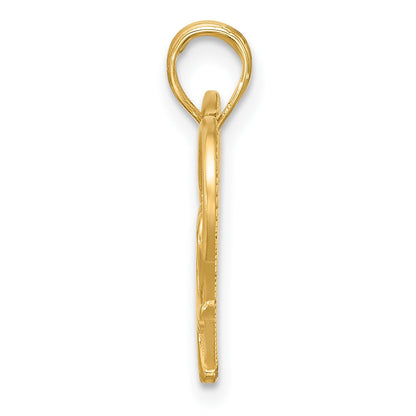 14K Polished and Brushed Fancy Scrolled Heart Charm
