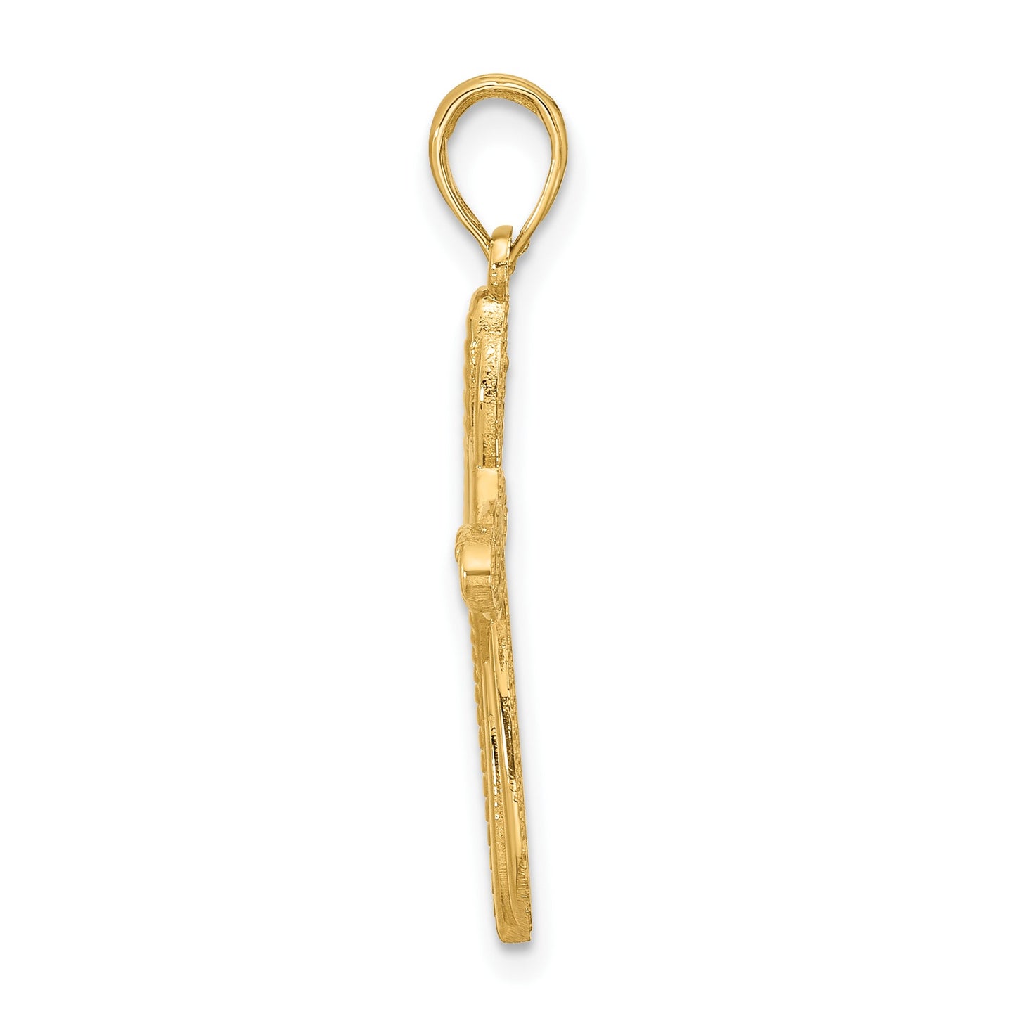 14K Fancy Entwined Cross Charm