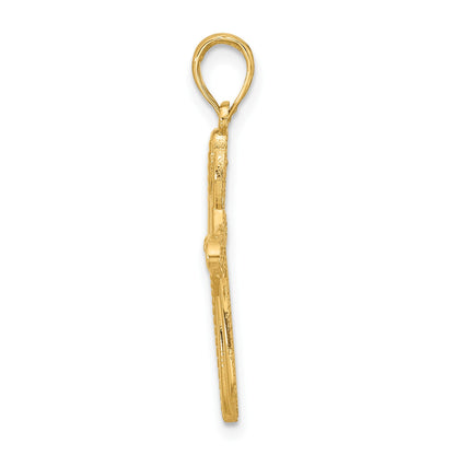 14K Fancy Entwined Cross Charm