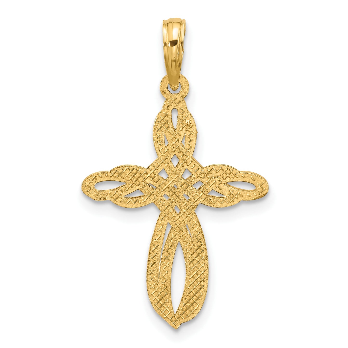 14K Fancy Entwined Cross Charm