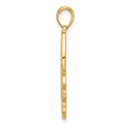 14K Polished Fancy Seahorse in Kelp Charm